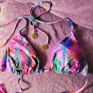 Luli Fama "She's Electric" reversable triangle bikini top